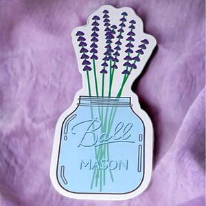NWT Wool + Pepper Co. Lavender Mason Jar Sticker